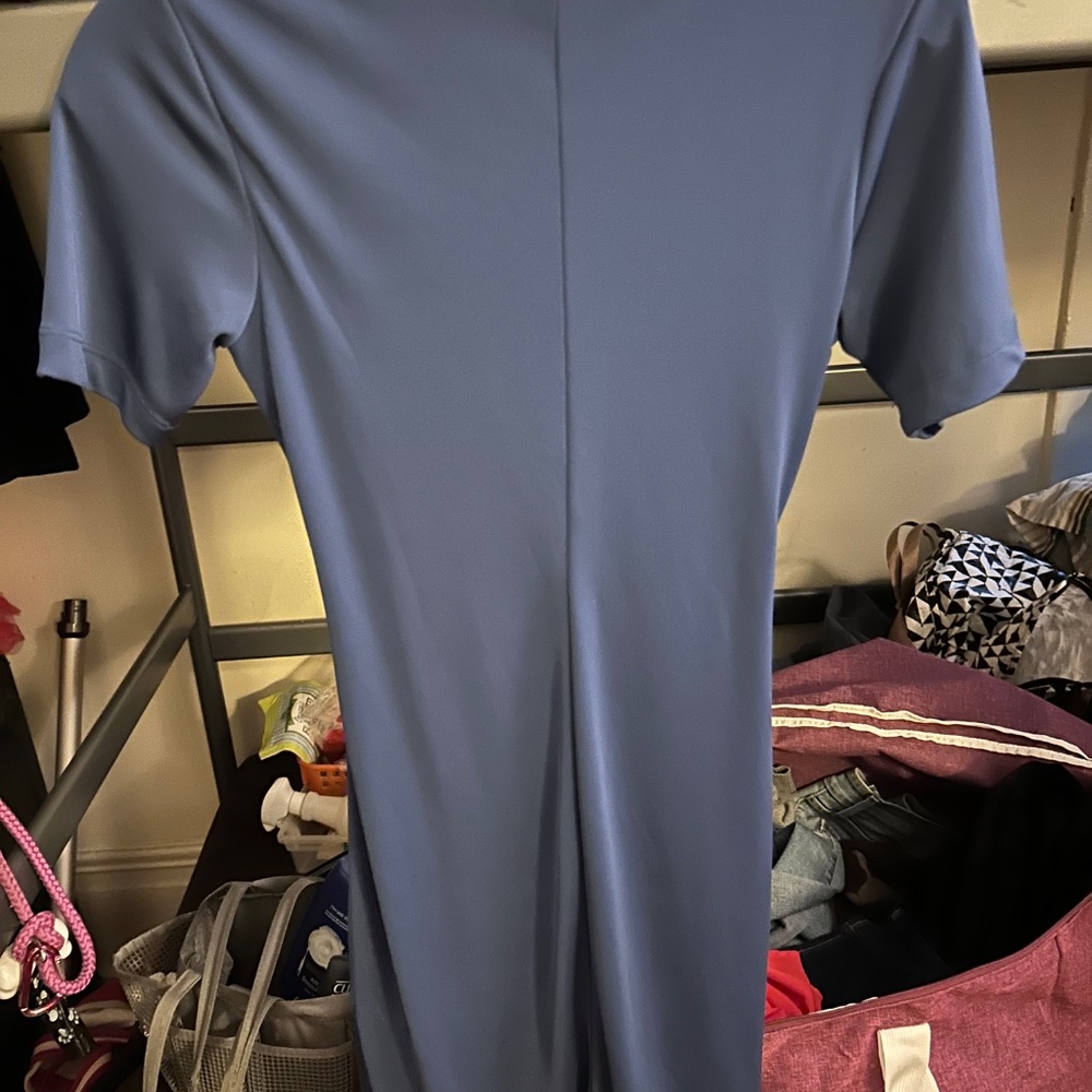 H&M Blue Ruched Flutter Sleeve Mini Dress - Picture 3 of 4